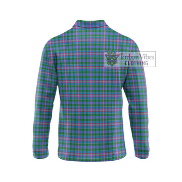 Pitcairn Tartan Long Sleeve Polo Shirt with Family Crest DNA In Me Style - Tartan Vibes Clothing