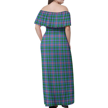 Pitcairn Tartan Off Shoulder Long Dress - Tartan Vibes Clothing