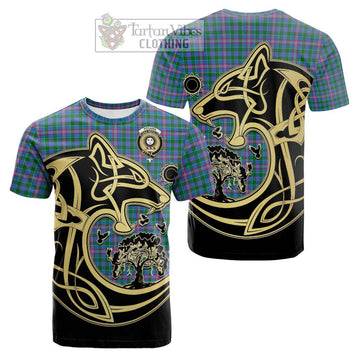 Pitcairn Tartan Cotton T-shirt with Family Crest Celtic Wolf Style Kid's Shirt - Tartan Vibes Clothing