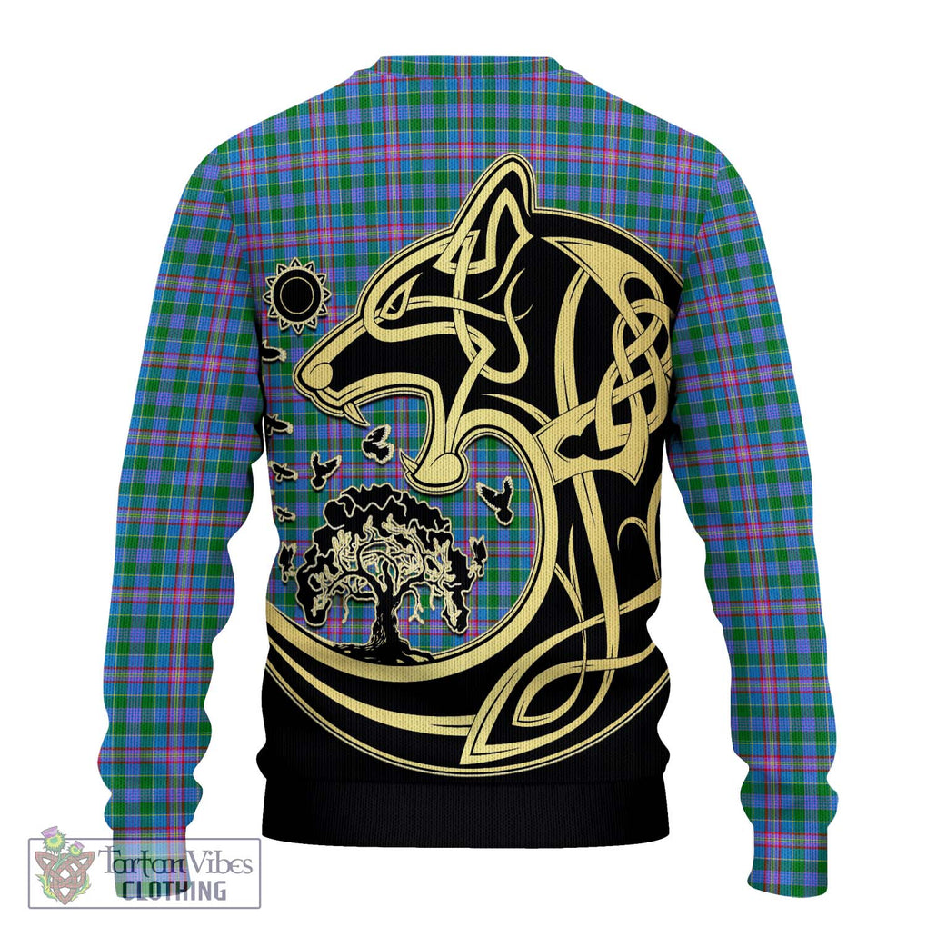 Pitcairn Tartan Ugly Sweater with Family Crest Celtic Wolf Style - Tartan Vibes Clothing