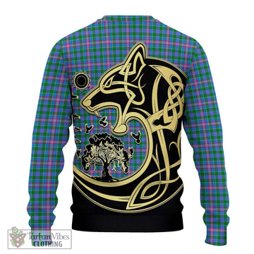Pitcairn Tartan Ugly Sweater with Family Crest Celtic Wolf Style - Tartan Vibes Clothing