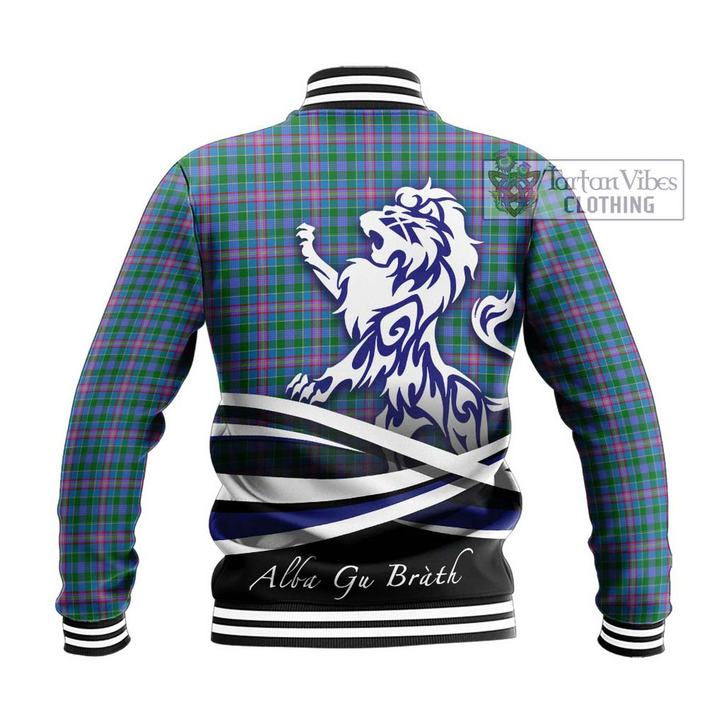 Pitcairn Tartan Baseball Jacket with Alba Gu Brath Regal Lion Emblem - Tartan Vibes Clothing