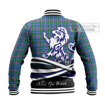 Pitcairn Tartan Baseball Jacket with Alba Gu Brath Regal Lion Emblem - Tartan Vibes Clothing