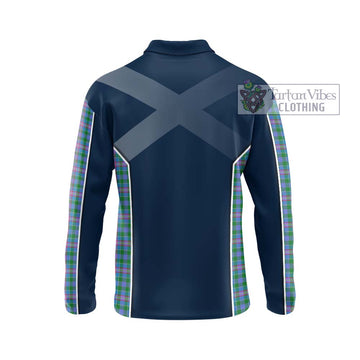 Pitcairn Tartan Long Sleeve Polo Shirt with Family Crest and Lion Rampant Vibes Sport Style - Tartan Vibes Clothing