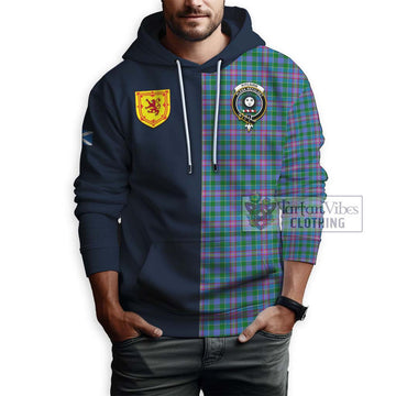 Pitcairn Tartan Hoodie Alba with Scottish Lion Royal Arm Half Style - Tartan Vibes Clothing