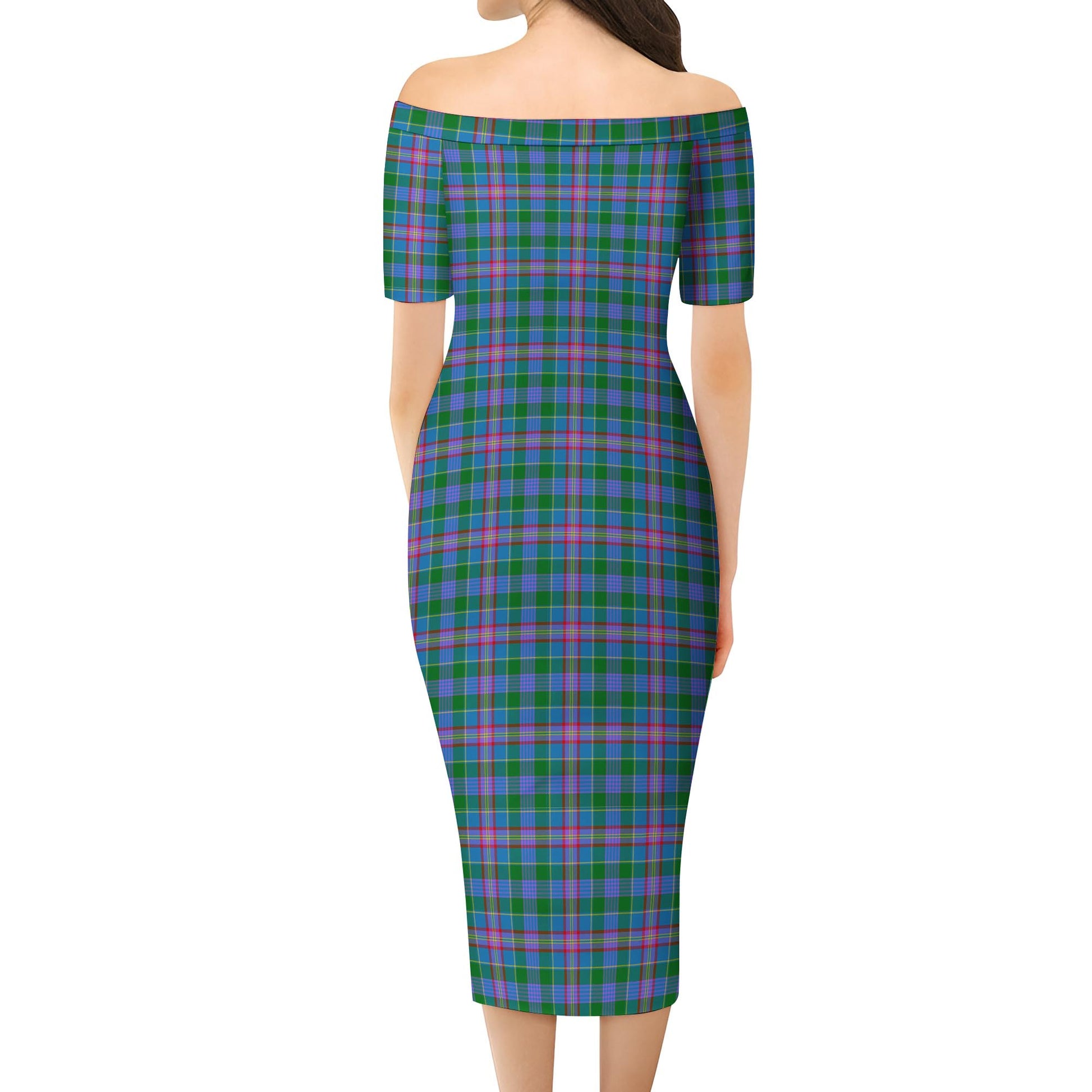 Pitcairn Tartan Off Shoulder Lady Dress - Tartan Vibes Clothing
