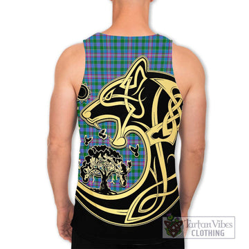 Pitcairn Tartan Men's Tank Top with Family Crest Celtic Wolf Style - Tartan Vibes Clothing