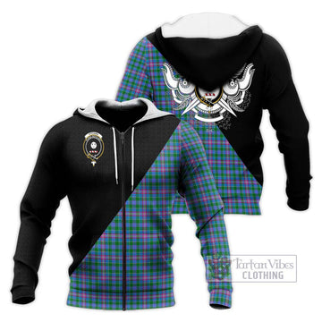 Pitcairn Tartan Knitted Hoodie with Family Crest and Military Logo Style Unisex Knitted Zip Hoodie - Tartan Vibes Clothing
