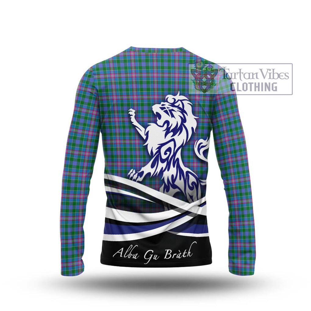 Pitcairn Tartan Long Sleeve T-Shirt with Alba Gu Brath Regal Lion Emblem - Tartan Vibes Clothing