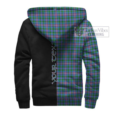Pitcairn Tartan Sherpa Hoodie with Family Crest and Half Of Me Style - Tartan Vibes Clothing