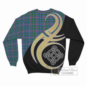 Pitcairn Tartan Sweatshirt with Family Crest and Celtic Symbol Style - Tartan Vibes Clothing