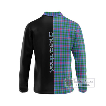 Pitcairn Tartan Long Sleeve Polo Shirt with Family Crest and Half Of Me Style - Tartan Vibes Clothing