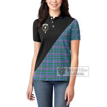 Pitcairn Tartan Women's Polo Shirt with Family Crest and Military Logo Style - Tartan Vibes Clothing