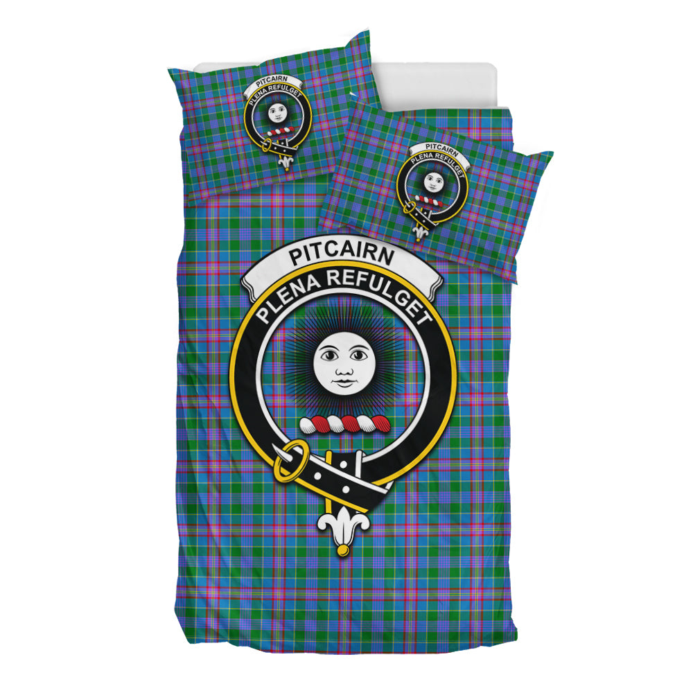 Pitcairn Tartan Bedding Set with Family Crest - Tartan Vibes Clothing