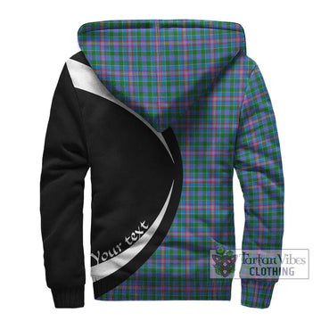 Pitcairn Tartan Sherpa Hoodie with Family Crest Circle Style - Tartan Vibes Clothing