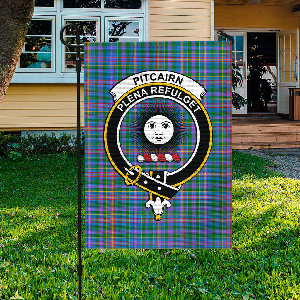 Pitcairn Tartan Garden Flag with Family Crest Garden Flag - Tartan Vibes Clothing