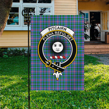 Pitcairn Hunting Tartan Flag with Family Crest