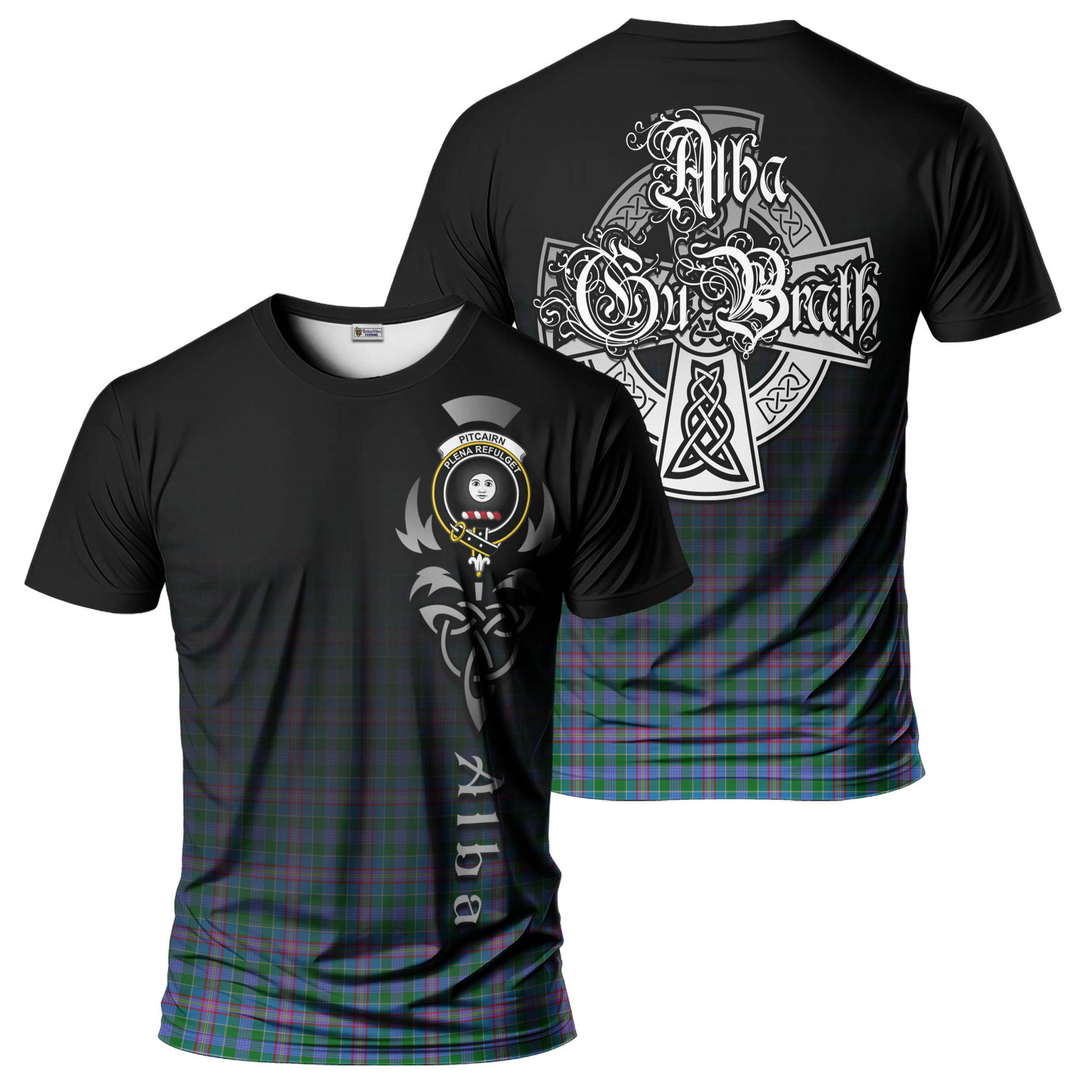 Pitcairn Tartan T-Shirt Featuring Alba Gu Brath Family Crest Celtic Inspired - Tartan Vibes Clothing