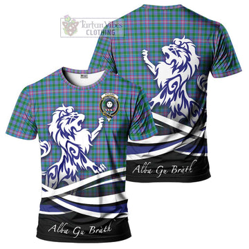 Pitcairn Tartan Cotton T-shirt with Alba Gu Brath Regal Lion Emblem Women's Shirt - Tartan Vibes Clothing
