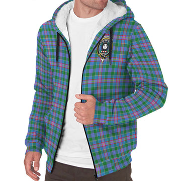 Pitcairn Tartan Sherpa Hoodie with Family Crest - Tartan Vibes Clothing
