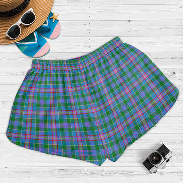 Pitcairn Hunting Tartan Womens Shorts with Family Crest