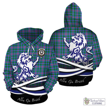 Pitcairn Tartan Hoodie with Alba Gu Brath Regal Lion Emblem - Tartan Vibes Clothing