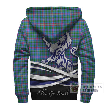 Pitcairn Tartan Sherpa Hoodie with Alba Gu Brath Regal Lion Emblem - Tartan Vibes Clothing