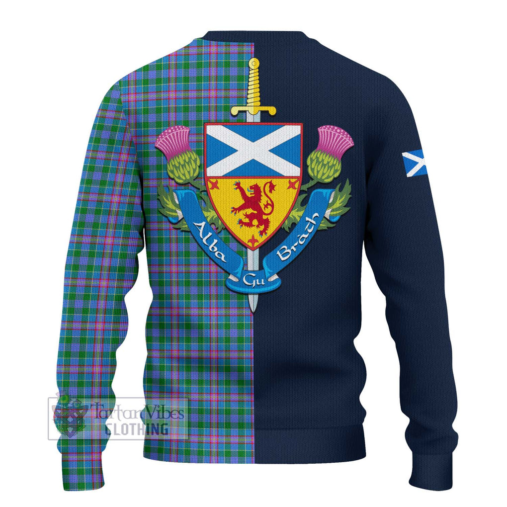 Pitcairn Tartan Ugly Sweater Alba with Scottish Lion Royal Arm Half Style - Tartan Vibes Clothing