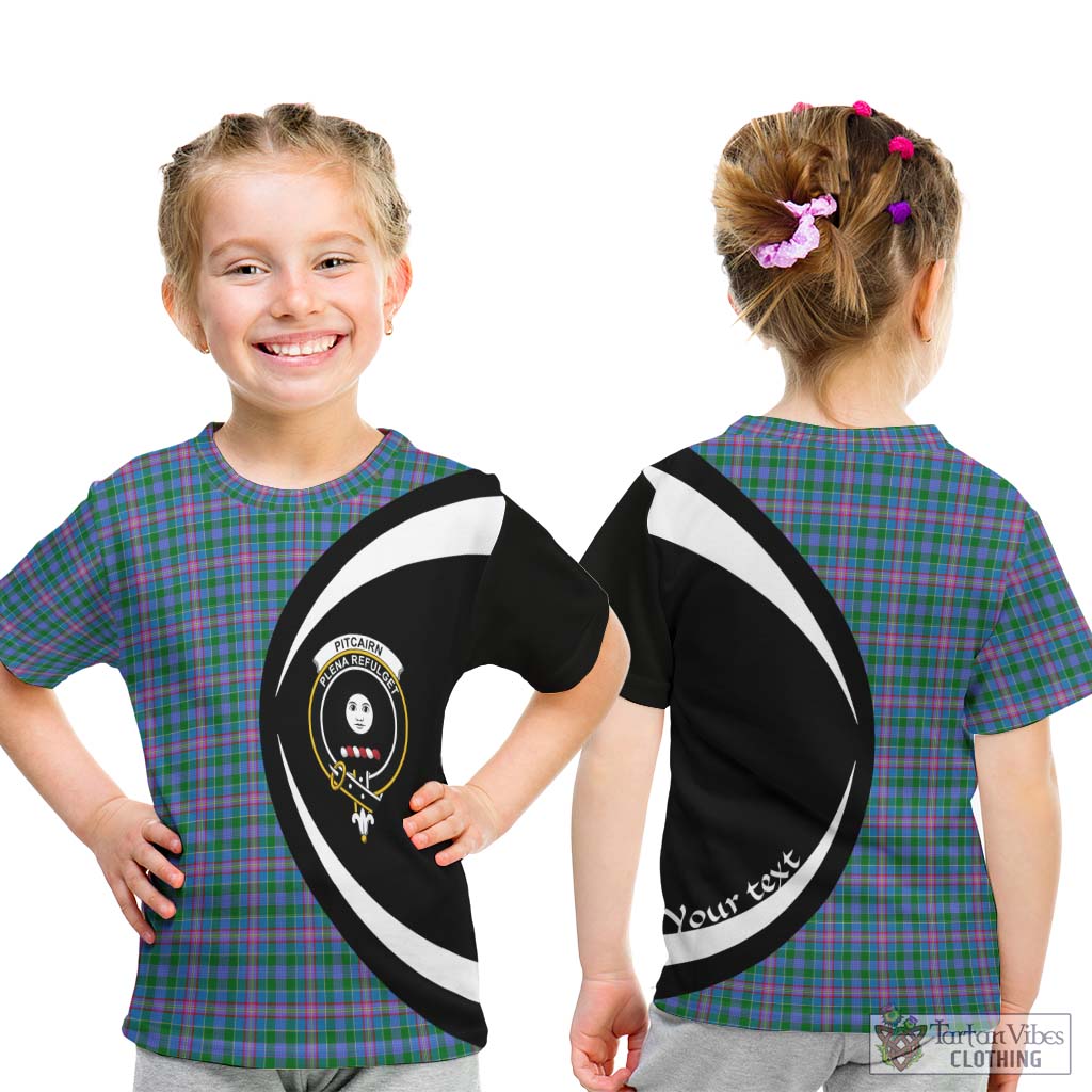 Pitcairn Tartan Kid T-Shirt with Family Crest Circle Style - Tartan Vibes Clothing