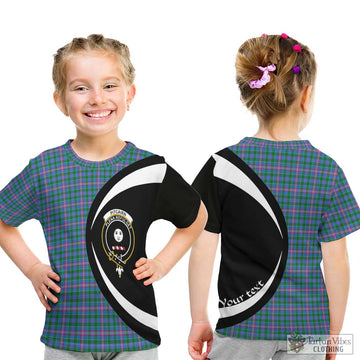 Pitcairn Tartan Kid T-Shirt with Family Crest Circle Style - Tartan Vibes Clothing