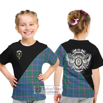 Pitcairn Tartan Kid T-Shirt with Family Crest and Military Logo Style - Tartan Vibes Clothing