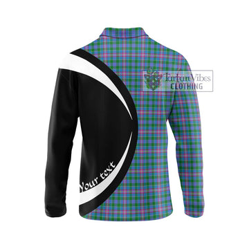 Pitcairn Tartan Long Sleeve Polo Shirt with Family Crest Circle Style - Tartan Vibes Clothing