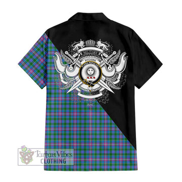 Pitcairn Tartan Hawaiian Shirt with Family Crest and Military Logo Style - Tartan Vibes Clothing