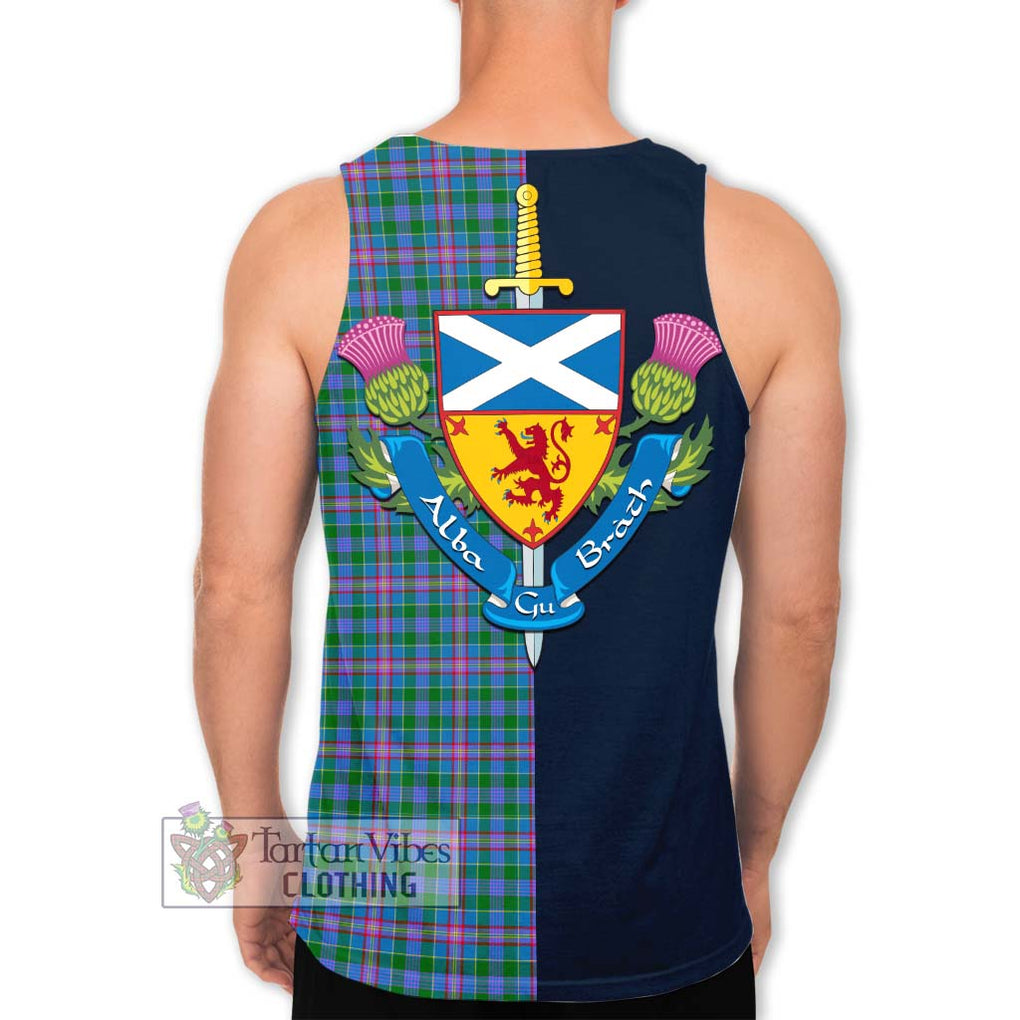 Pitcairn Tartan Men's Tank Top Alba with Scottish Lion Royal Arm Half Style - Tartan Vibes Clothing