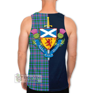 Pitcairn Tartan Men's Tank Top Alba with Scottish Lion Royal Arm Half Style - Tartan Vibes Clothing