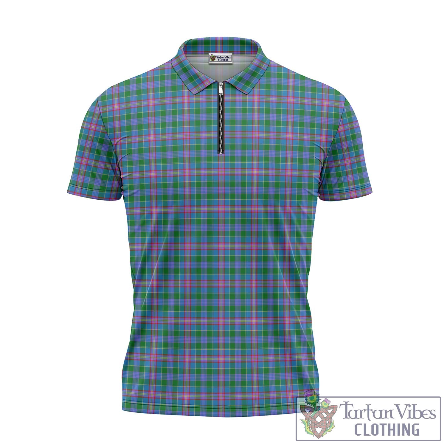 Pitcairn Tartan Zipper Polo Shirt - Tartan Vibes Clothing