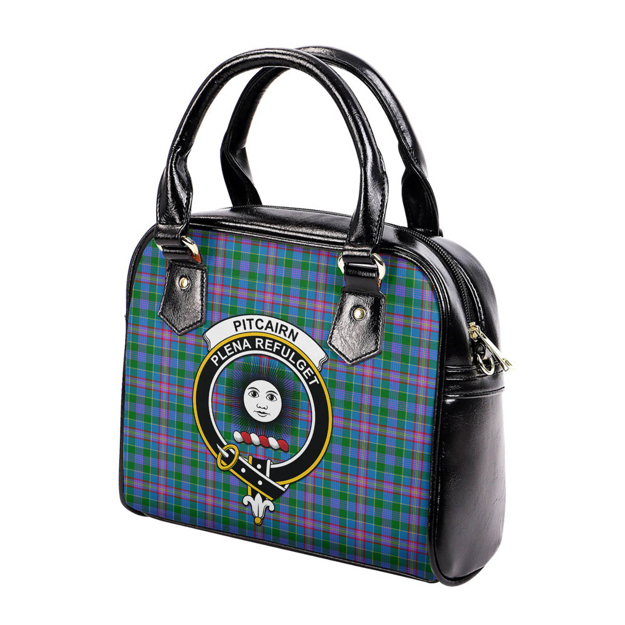 Pitcairn Tartan Shoulder Handbags with Family Crest - Tartan Vibes Clothing