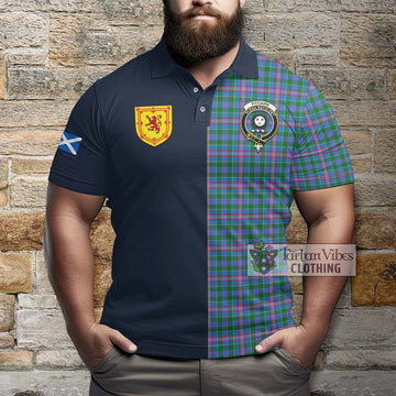 Pitcairn Tartan Polo Shirt Alba with Scottish Lion Royal Arm Half Style - Tartan Vibes Clothing