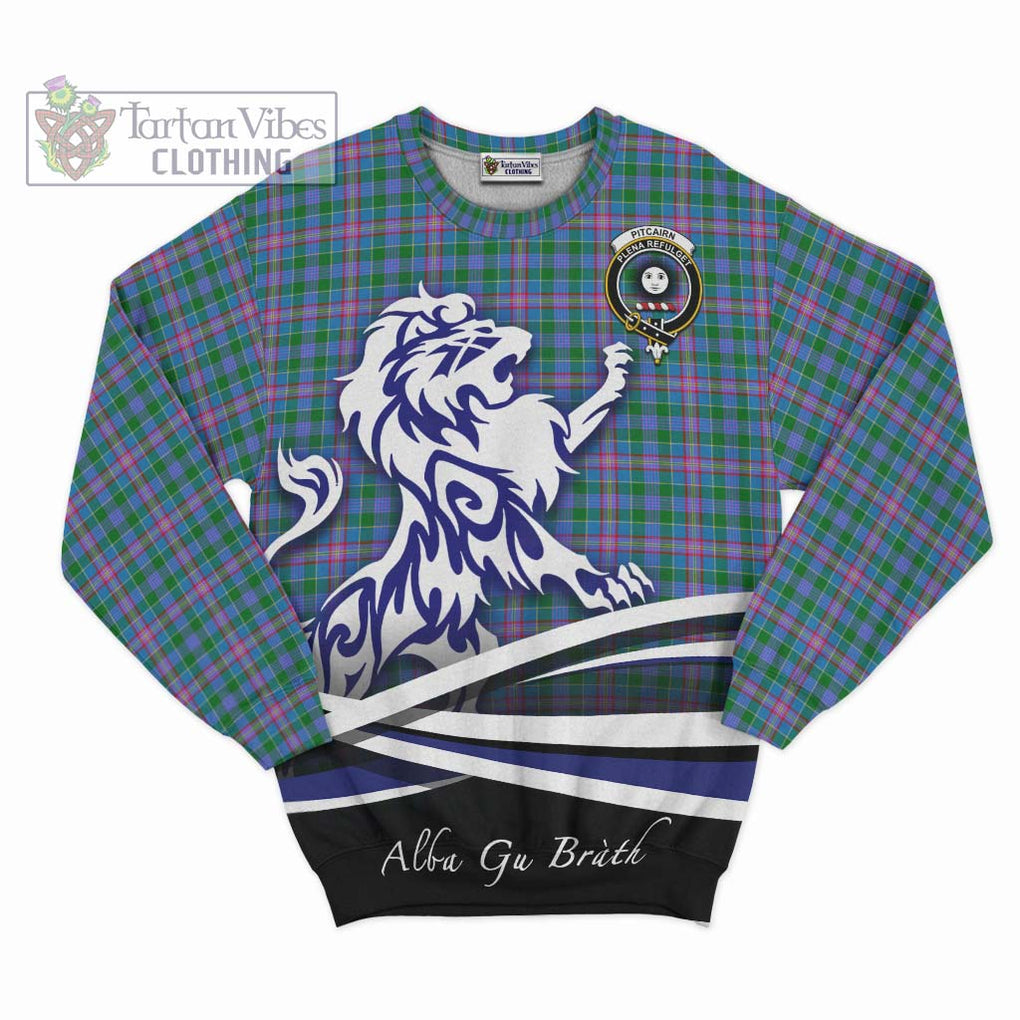 Pitcairn Tartan Sweatshirt with Alba Gu Brath Regal Lion Emblem - Tartan Vibes Clothing