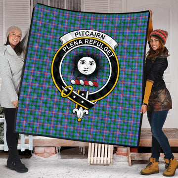 pitcairn-hunting-tartan-quilt-with-family-crest