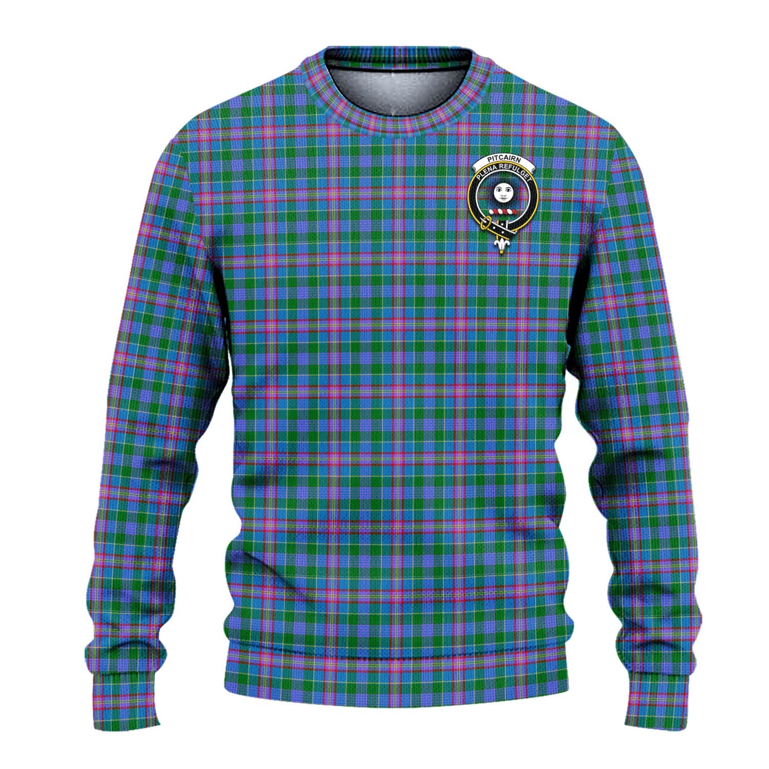 Pitcairn Tartan Ugly Sweater with Family Crest - Tartan Vibes Clothing