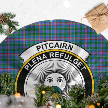Pitcairn Tartan Christmas Tree Skirt with Family Crest - Tartan Vibes Clothing