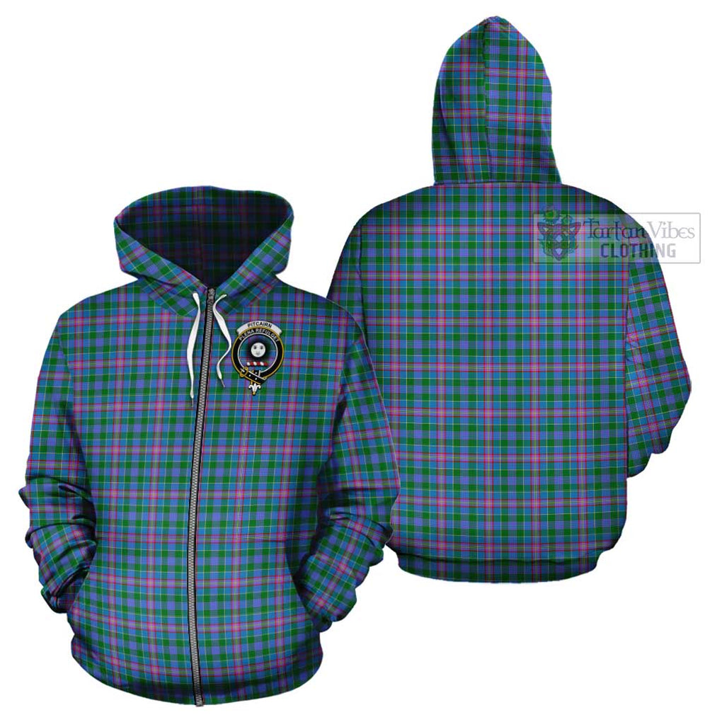 Pitcairn Tartan Cotton Hoodie with Family Crest - Tartan Vibes Clothing