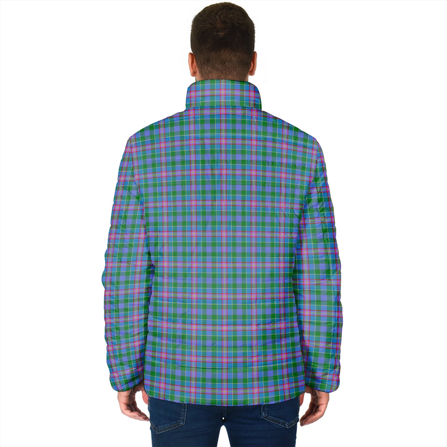 Pitcairn Tartan Padded Jacket with Family Crest - Tartan Vibes Clothing