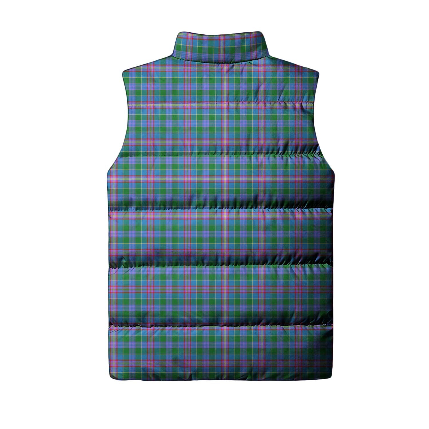 Pitcairn Tartan Sleeveless Puffer Jacket with Family Crest - Tartan Vibes Clothing