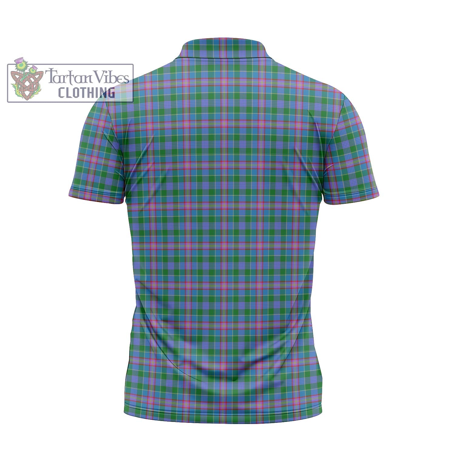 Pitcairn Tartan Zipper Polo Shirt with Family Crest - Tartan Vibes Clothing