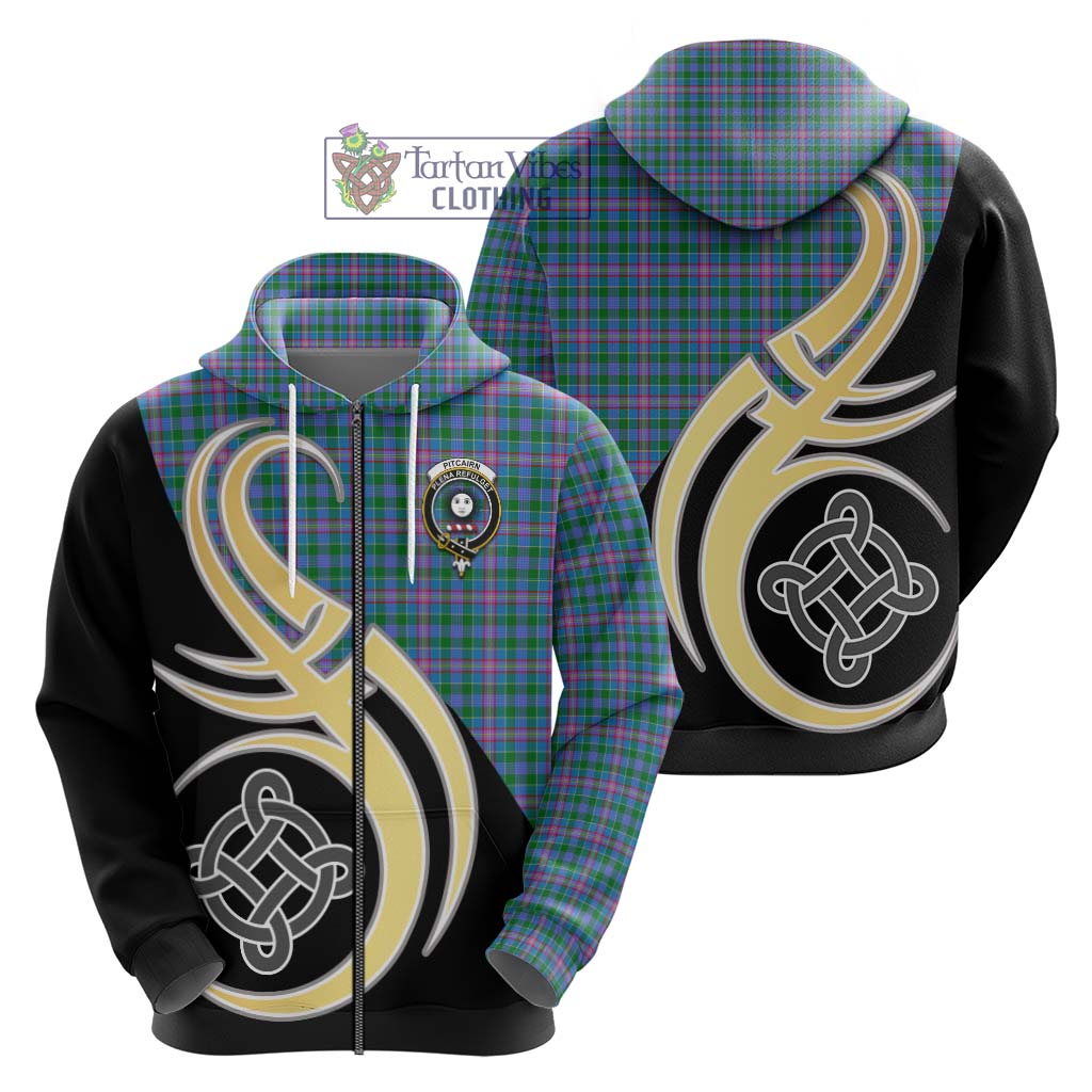 Pitcairn Tartan Hoodie with Family Crest and Celtic Symbol Style - Tartan Vibes Clothing
