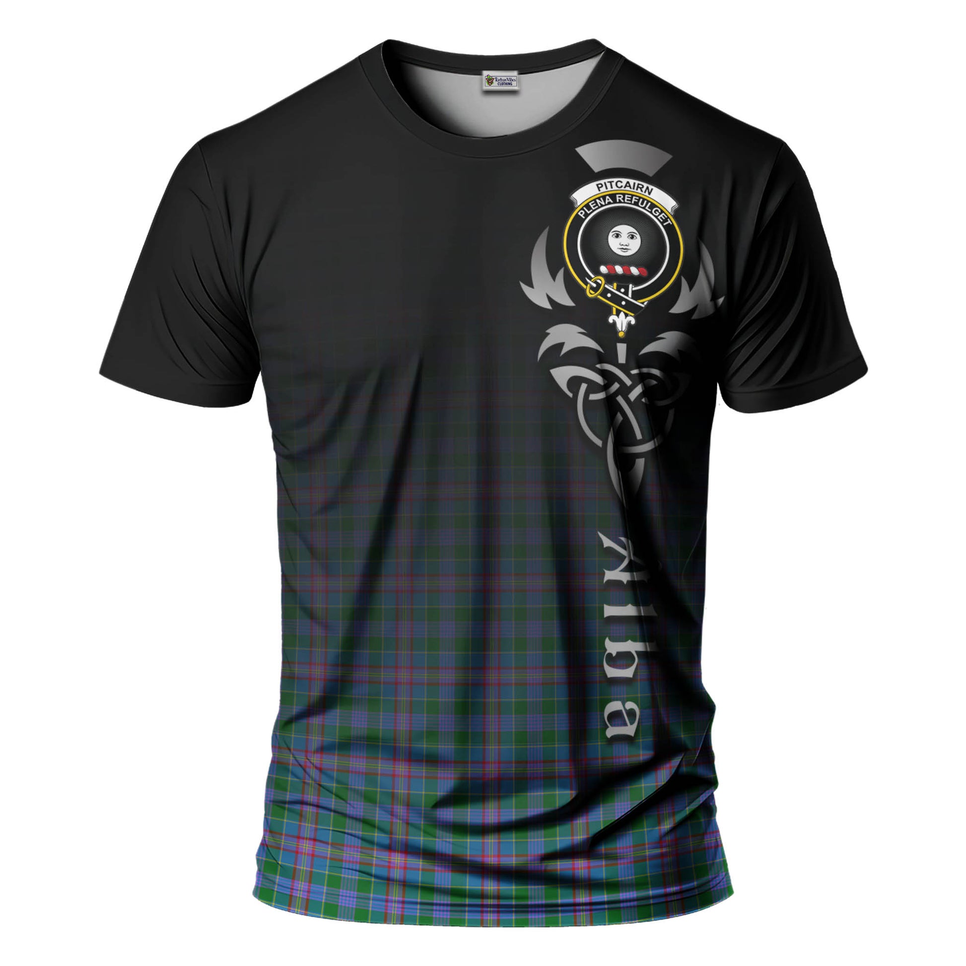 Pitcairn Tartan T-Shirt Featuring Alba Gu Brath Family Crest Celtic Inspired - Tartan Vibes Clothing
