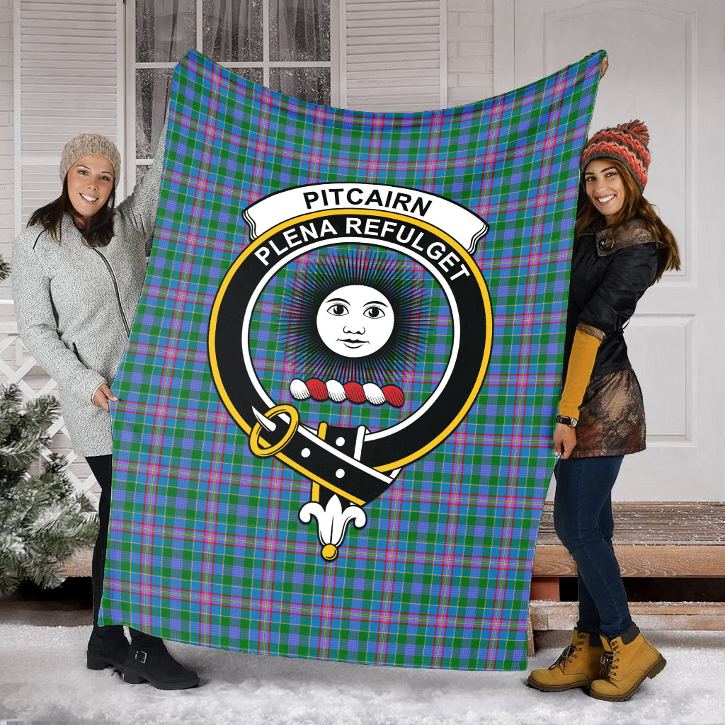 Pitcairn Tartan Blanket with Family Crest - Tartan Vibes Clothing
