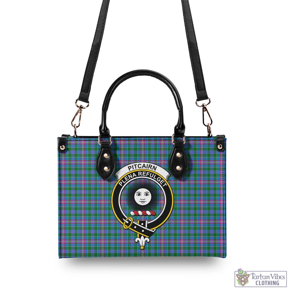 Pitcairn Tartan Luxury Leather Handbags with Family Crest - Tartan Vibes Clothing
